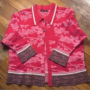 Jensen Red and Pink Patterned Sweater